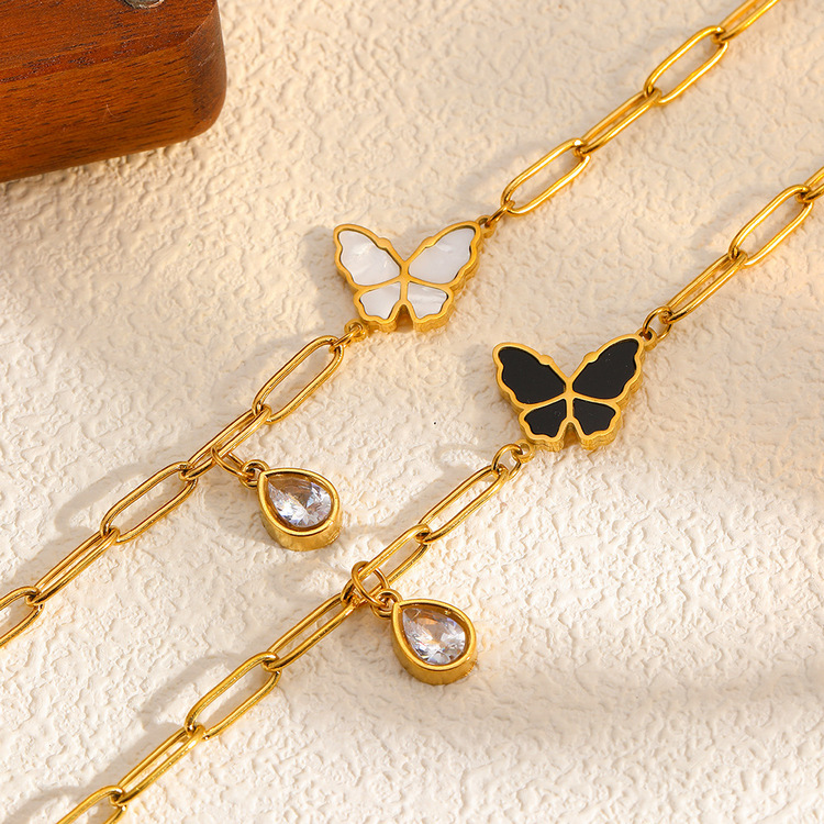 Shell Butterfly Zircon Bracelet